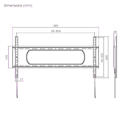 Serioux SRXA-TV73-48F TV73-48F Suport TV de perete fix pentru diplay-uri de 43-90inch max 80Kg, 5949494015099