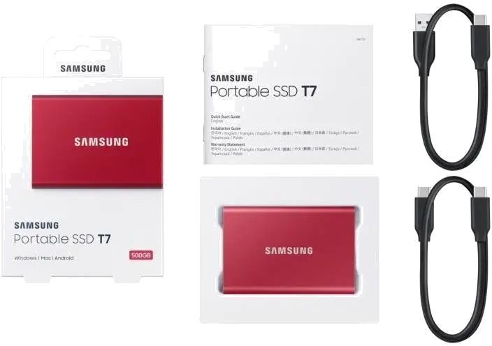 Samsung MU-PC2T0R/WW MU-PC2T0R/WW RED SSD extern 2TB USB 3.1 Red, 8806090312441