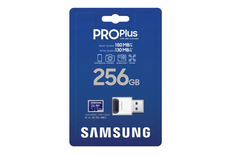 Samsung MB-MD256SB/WW MB-MD256SB/WW MicroSDHC PRO PLUS 256GB Class10/Grade 3 cu cititor de carduri, 8806094780697