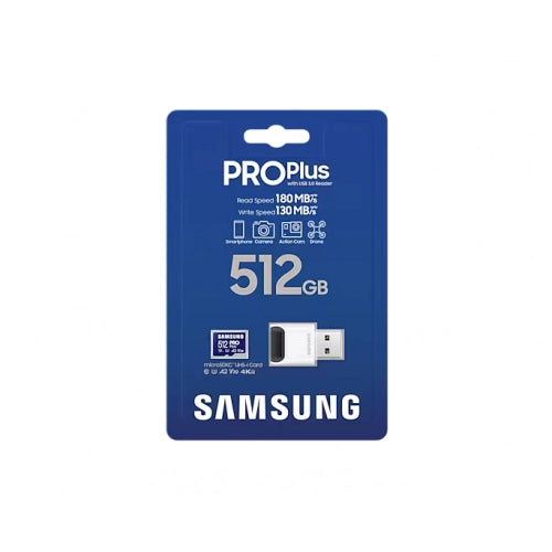 Samsung MB-MD512SB/WW MB-MD512SB/WW Card microSDXC PRO Plus 512GB Class 10 + adaptor, 8806094780680