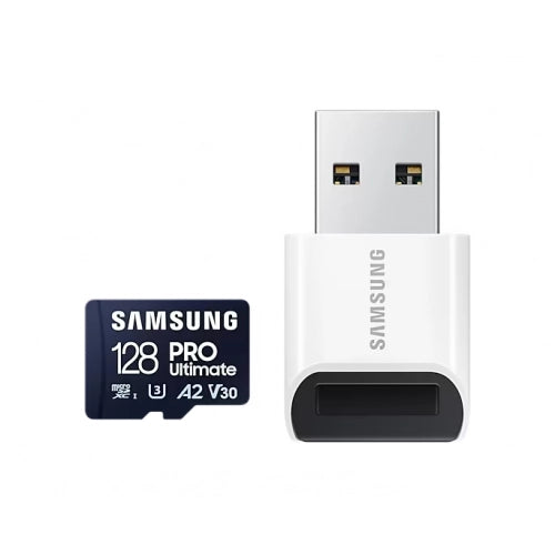 Samsung MB-MY128SB/WW MB-MY128SB/WW Card de memorie PRO Ultimate microSDXC UHS-I U3 V30 A2 + Adaptor USB, 8806094957235