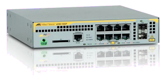 Allied Telesis AT-X230-10GP-50 AT-x230-10GP-50 L2+ managed switch, 8 x 10/100/1000Mbps POE+ ports, 2 x SFP, 767035202020