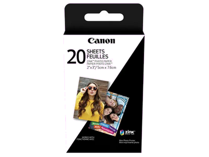 Canon 3214C002 Hartie foto ZINK pentru Zoemini, 5x7.6 cm, 20 bucati per cutie, 4549292131352