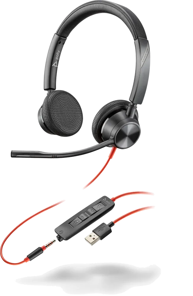 HP 76J20AA Poly Casca Blackwire 3325 cu fir, Binaural, On-Ear, conectare USB-A / Jack 3.5mm, 197029480415