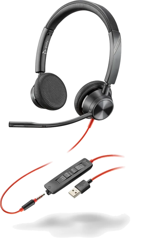 HP 76J20AA Poly Casca Blackwire 3325 cu fir, Binaural, On-Ear, conectare USB-A / Jack 3.5mm, 197029480415