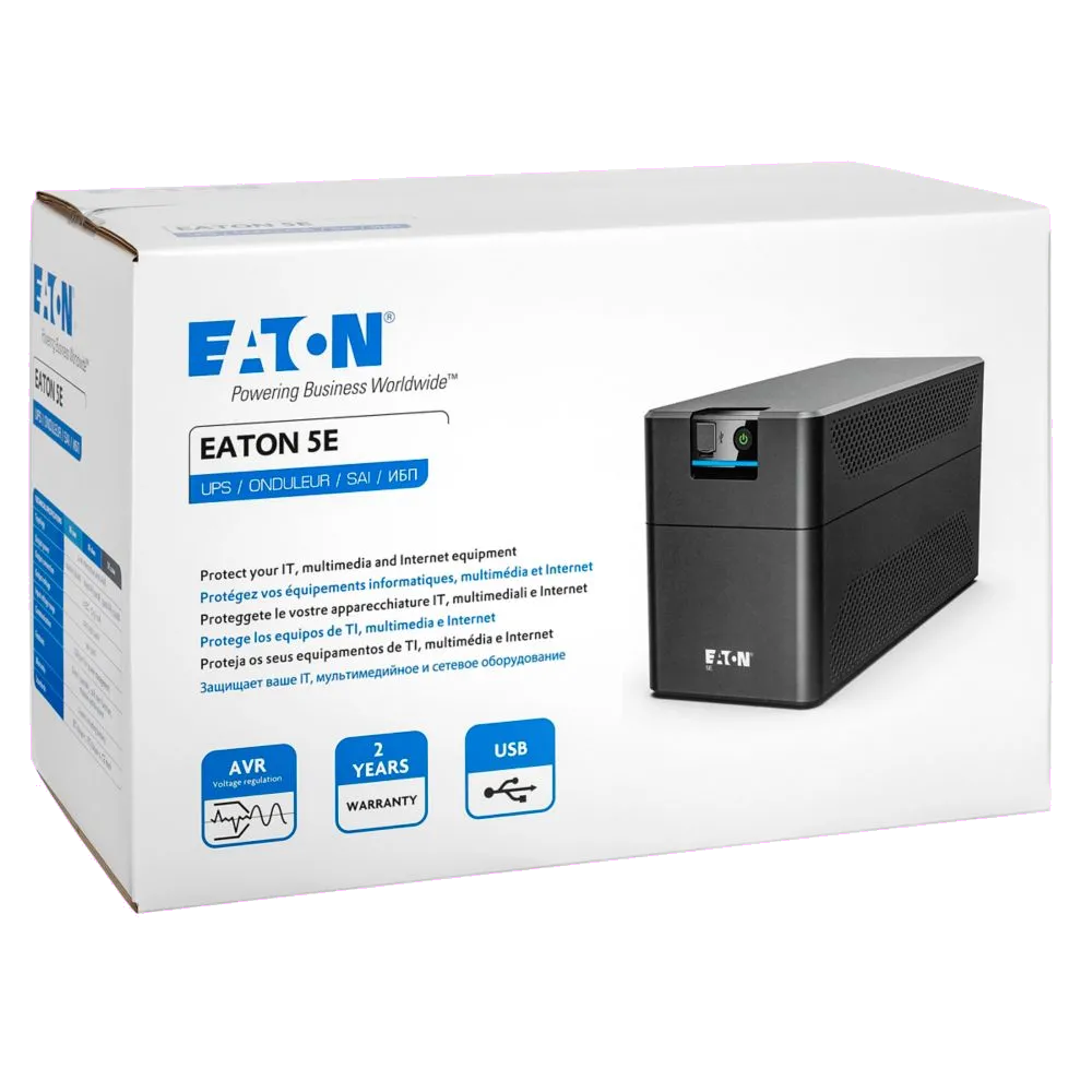 Eaton 5E1200UD UPS 5E Gen2 USB DIN, 1200 VA, 660 W, intrare Schuko, 4 ieșiri Schuko (DIN), 3553340704291