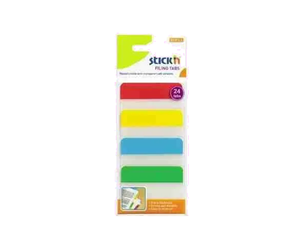 Hopax HO-21608 Index plastic transp. cu margine color neon 38 x 51 mm, 4 x 20 file/set