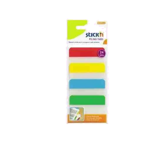 Hopax HO-21608 Index plastic transp. cu margine color neon 38 x 51 mm, 4 x 20 file/set