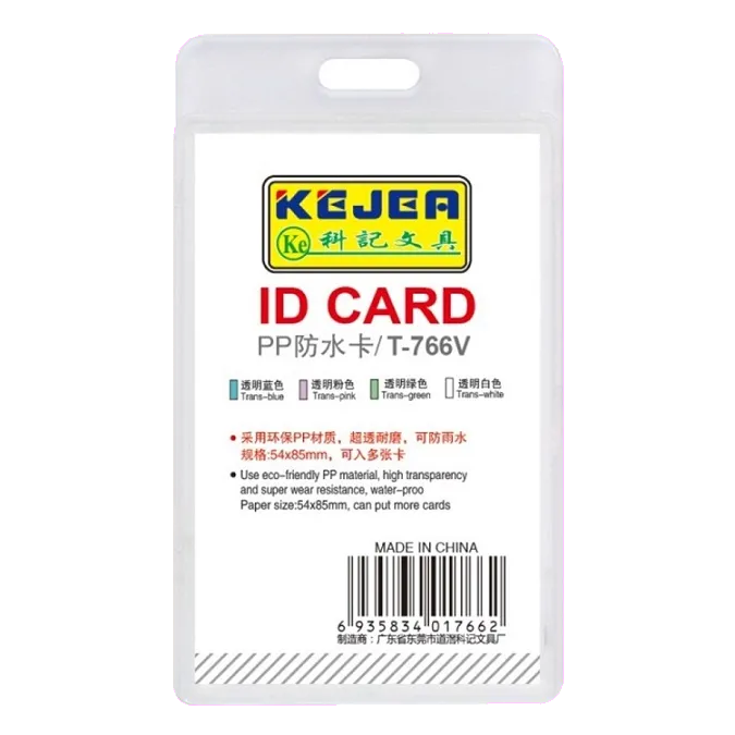 Office KJ-T-766V Suport PP water proof, pentru carduri, 55 x 85mm, vertical transparent, 6941032917666