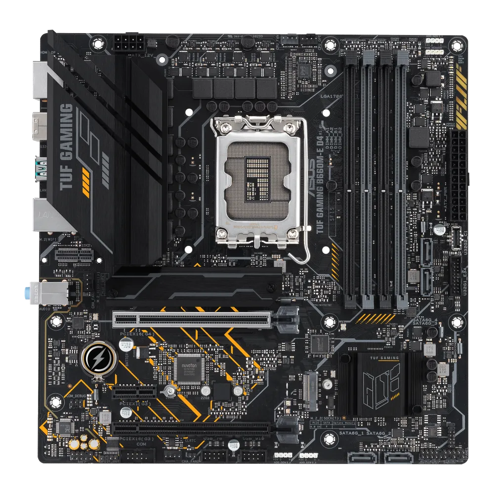 Asus TUF GAMING B660M-E D4 TUF GAMING B660M-E D4 placa de baza LGA1700 DDR4 maxim 128GB PCI Express 4.0