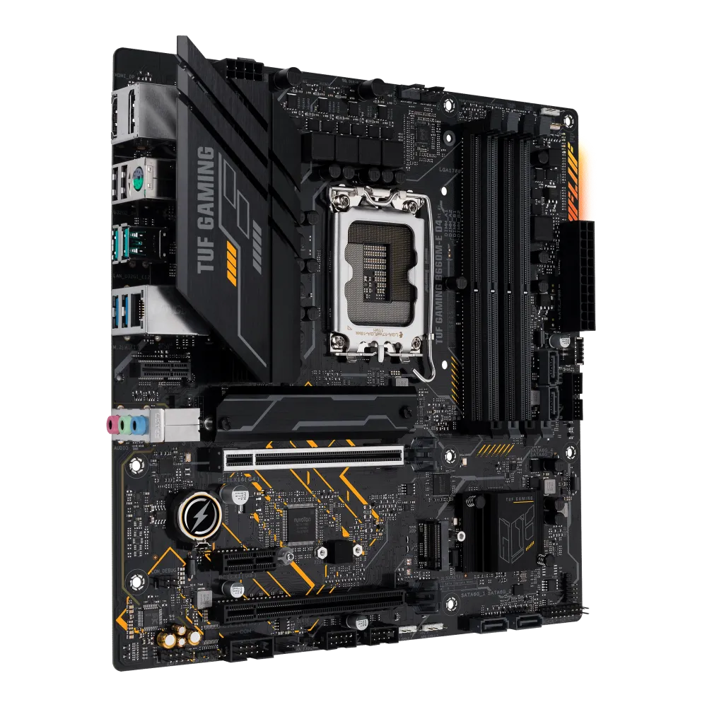 Asus TUF GAMING B660M-E D4 TUF GAMING B660M-E D4 placa de baza LGA1700 DDR4 maxim 128GB PCI Express 4.0