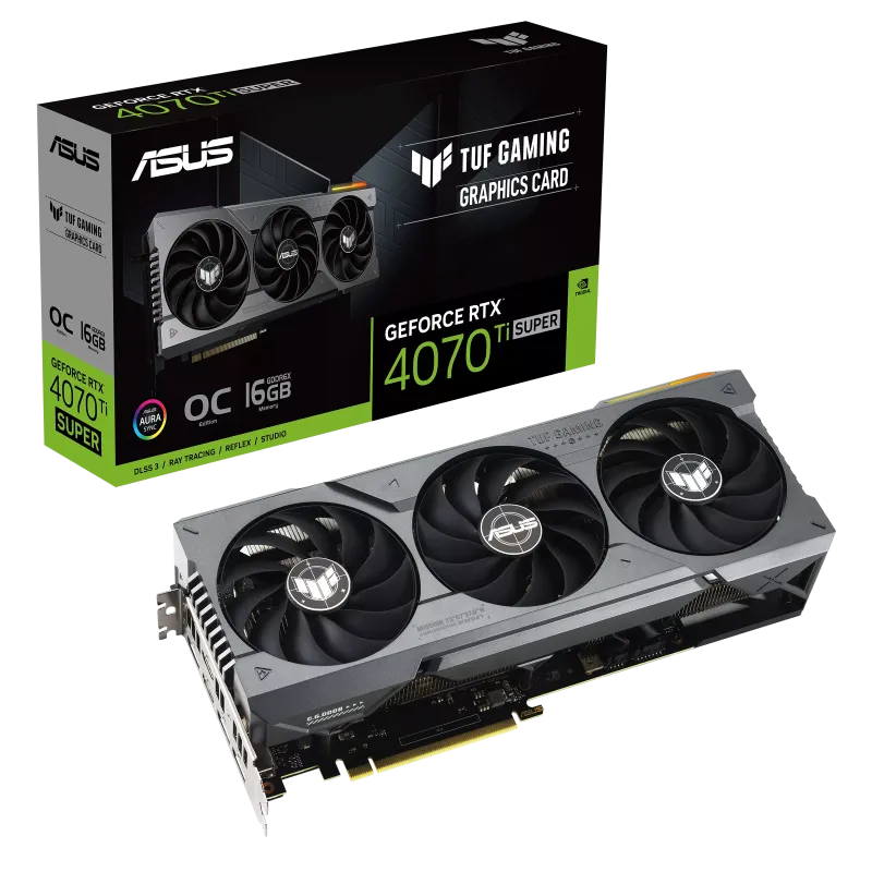 Asus TUF-RTX4070TIS-O16G-GAM TUF Gaming placa video GeForce RTX™ 4070 Ti SUPER 16GB GDDR6X OC Edition DLSS 3