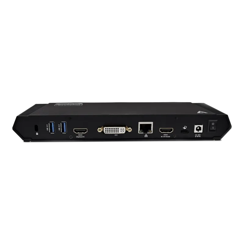 V7 DOCKUSBC Docking Station USB-C Triple DisplayLink, 2 x HDMI, 1 x DVI, PD 65W, 662919114935