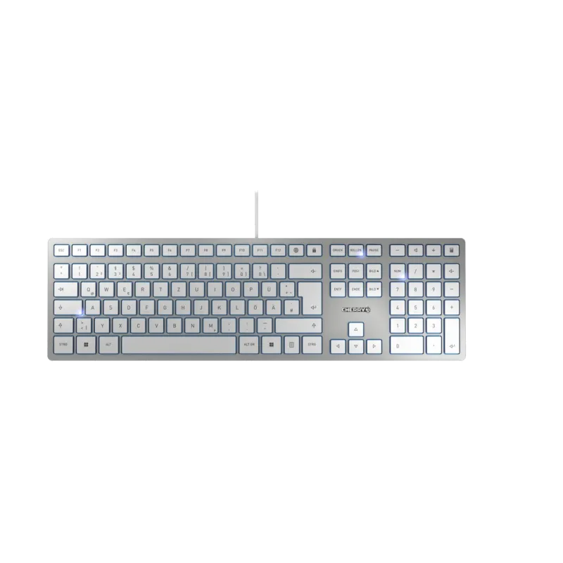 Cherry JK-1600DE-1 KC 6000 Slim Tastatură cu fir, USB, DE (Germania) Layout, argintie, 4025112088612