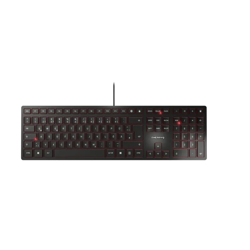 Cherry JK-1600DE-2 KC 6000 Slim Tastatură cu fir, USB, DE (Germania) Layout, neagră, 4025112088544