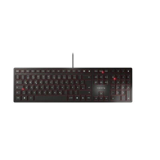 Cherry JK-1600DE-2 KC 6000 Slim Tastatură cu fir, USB, DE (Germania) Layout, neagră, 4025112088544