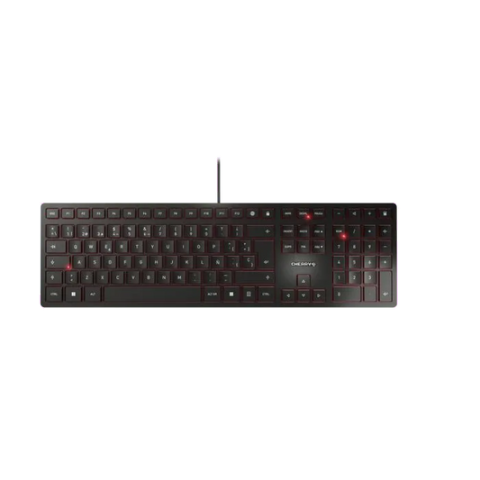 Cherry JK-1600ES-2 KC 6000 Slim Tastatură cu fir, USB, ES (Spania) Layout, neagră, 4025112088551