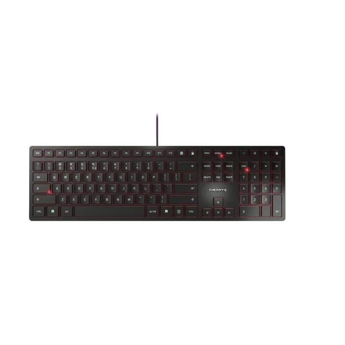 Cherry JK-1600EU-2 KC 6000 Slim Tastatură cu fir, USB, US Intl, Euro Symbol Layout, neagră, 4025112088568