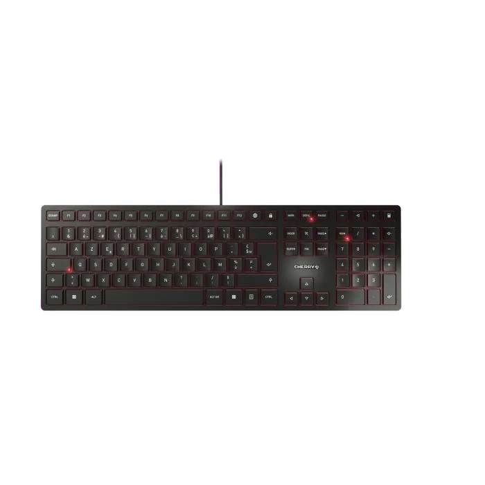 Cherry JK-1600FR-2 KC 6000 Slim Tastatură cu fir, USB, FR (Franța) Layout, neagră, 4025112088575