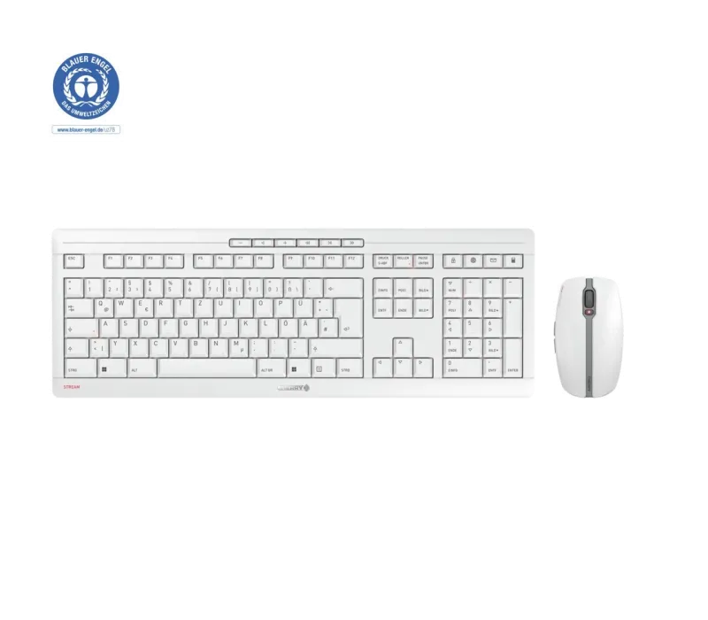 Cherry JD-8560DE-0 Stream Desktop Recharge Kit tastatura si Mouse, fara fir, DE (Germania) Layout, Gri, 4025112095092