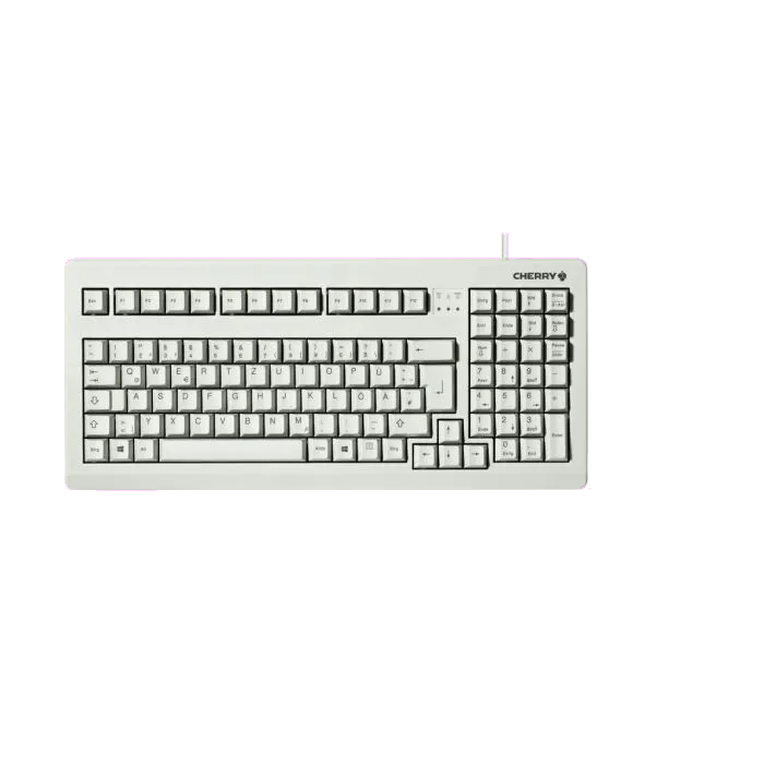 Cherry G80-1800LPCDE-0 G80-1800 Tastatură compactă cu fir, model MX 1800, DE (Germania) Layout, light-grey, 4025112064968