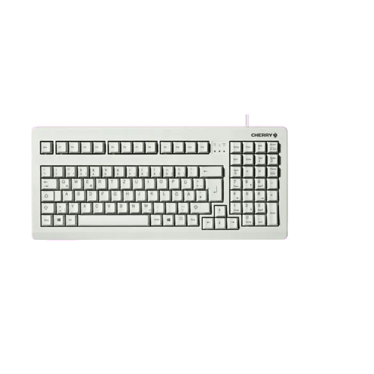 Cherry G80-1800LPCDE-0 G80-1800 Tastatură compactă cu fir, model MX 1800, DE (Germania) Layout, light-grey, 4025112064968