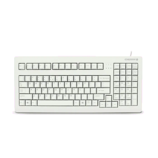 Cherry G80-1800LPCEU-0 G80-1800 Tastatură compactă cu fir, model MX 1800, US Intl, Euro Symbol Layout, light-grey, 4025112064937