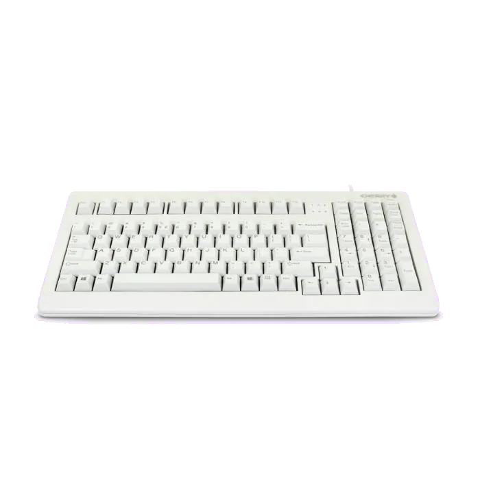 Cherry G80-1800LPCEU-0 G80-1800 Tastatură compactă cu fir, model MX 1800, US Intl, Euro Symbol Layout, light-grey, 4025112064937