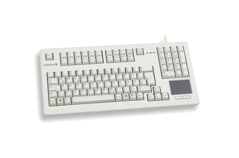 Cherry G80-11900LUMEU-0 G80-11900 Tastatură mecanică cu touchpad, US Intl, Euro Symbol Layout, gri, 4025112050756