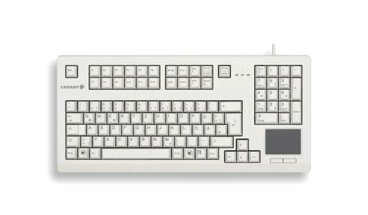 Cherry G80-11900LUMEU-0 G80-11900 Tastatură mecanică cu touchpad, US Intl, Euro Symbol Layout, gri, 4025112050756