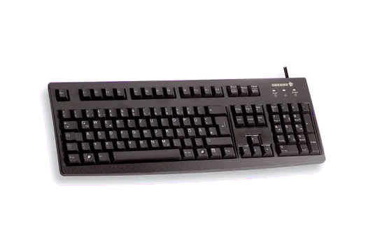 Cherry G83-6104LUNEU-2 G83-6104 Tastatură business 104 taste, cu fir, US Intl + Euro Layout, negru, 4025112028793