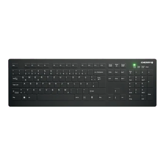 Cherry AK-C8112-FUS-B/DE AK-C8112 WL Tastatură medicală dezinfectabilă, fără fir, DE/German Layout,Neagră, 7061111072433