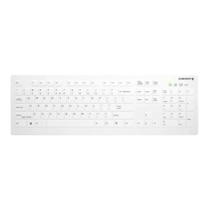 Cherry AK-C8112-FUS-W/EU AK-C8112 WL Tastatură medicală dezinfectabilă, fără fir, US Intl Layout, Albă, 7061118541475