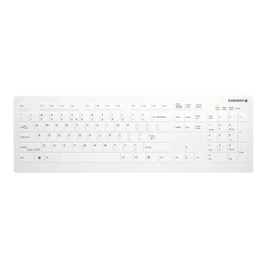 Cherry AK-C8112-FUS-W/EU AK-C8112 WL Tastatură medicală dezinfectabilă, fără fir, US Intl Layout, Albă, 7061118541475