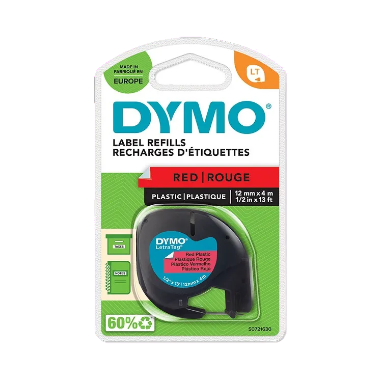 DYMO S0721630 DY91203 Banda Letratag 12mm x 4m rosu / negru, 5411313912037