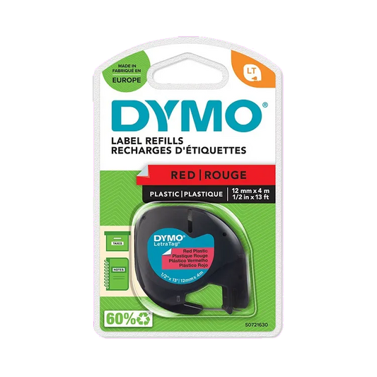 DYMO S0721630 DY91203 Banda Letratag 12mm x 4m rosu / negru, 5411313912037