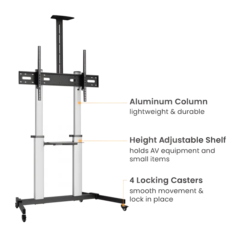 Serioux SRXA-TV44-610TW 44-610TW Stand TV mobil pentru display 60-100inch maxim 100Kg VESA 1000x600 max, 5949494024749