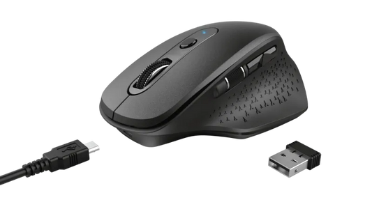 Trust 23812 Ozaa Rechargeable Wireless Mouse black 2.4Ghz silent max 2400 DPI, 8713439238129