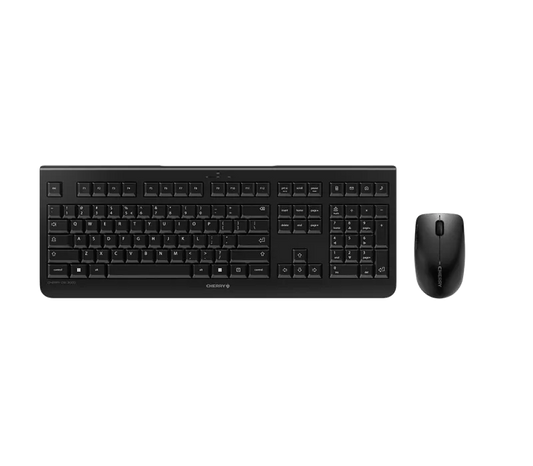 Cherry JD-0710EU-2 DW 3000 Kit tastatura si mouse, fara fir, US Intl, Euro Symbol Layout, Negru, 4025112088438