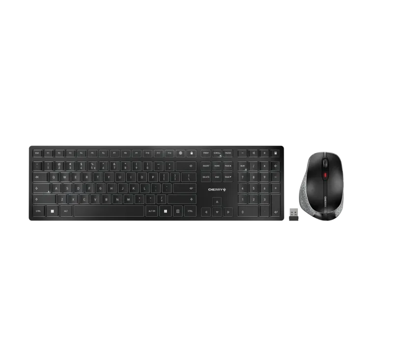 Cherry JD-9500EU-2 DW 9500 SLIM Kit tastatura si mouse, fara fir, US Intl, Euro Symbol, Negru, 4025112091926