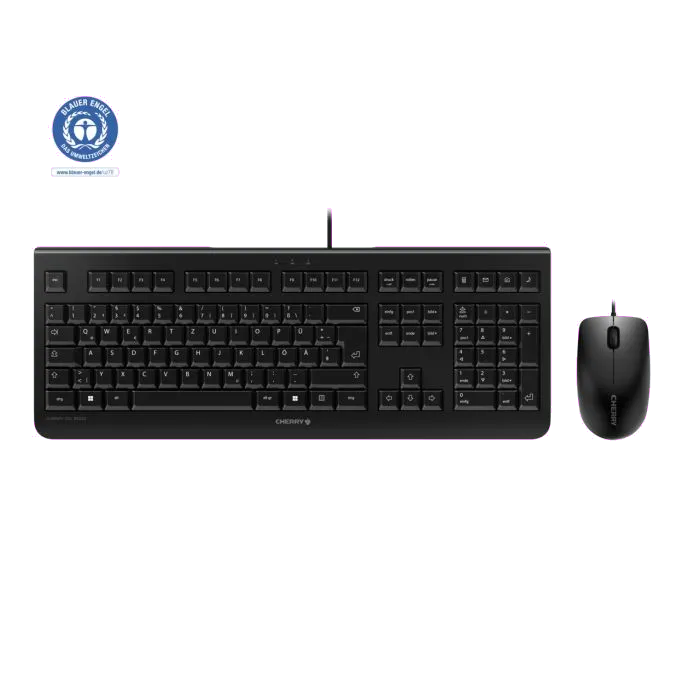 Cherry JD-0800DE-2 DC 2000 Kit tastatura si mouse, cu fir, DE (Germania) Layout, Negru, 4025112083297