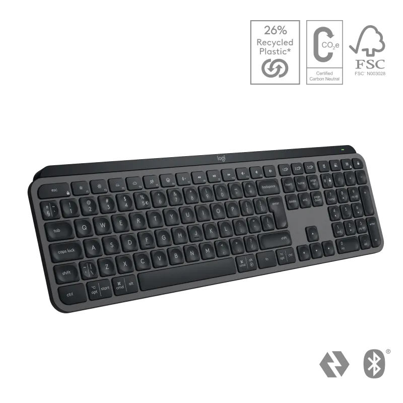 Logitech 920-011587 Tastatura iluminata MX Keys S Bluetooth US Int, gri inchis, 5099206112179