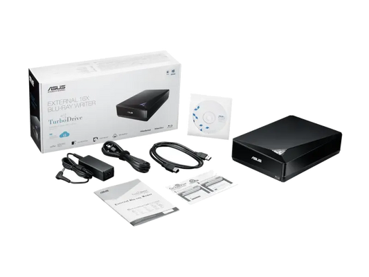 Asus BW-16D1H-U PRO/BLK/G BW-16D1H-U PRO Blu-ray writer extern USB 3.0 16X ERO Backitup E-Media, 4716659921622