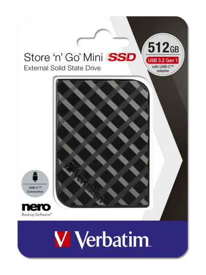 Verbatim 53236 Store 'n' Go Mini SSD portabil 512GB USB3.2 Gen1, 23942532361