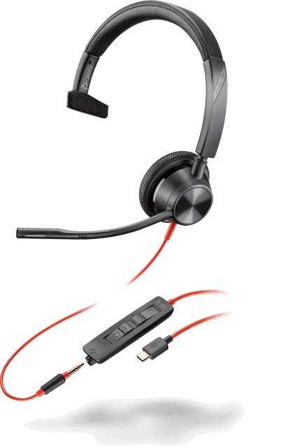 HP 8X217AA Poly Casca Blackwire 3315 cu fir, Monoaural, On-Ear, conectare USB-C/USB-A, Jack 3.5mm, 197498429038