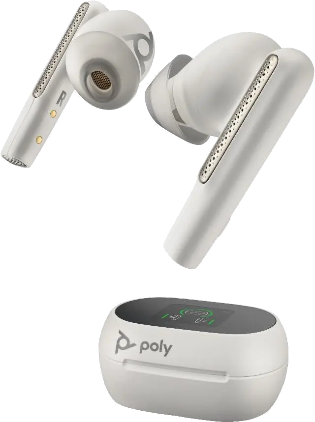 HP 7Y8G7AA Poly Voyager Free 60+ UC Teams True Wireless Earbuds, USB-A, Touchscreen Case, White, 197497053883