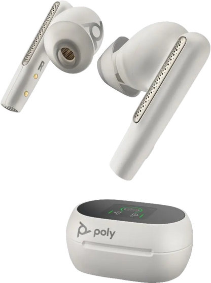 HP 7Y8G7AA Poly Voyager Free 60+ UC Teams True Wireless Earbuds, USB-A, Touchscreen Case, White, 197497053883