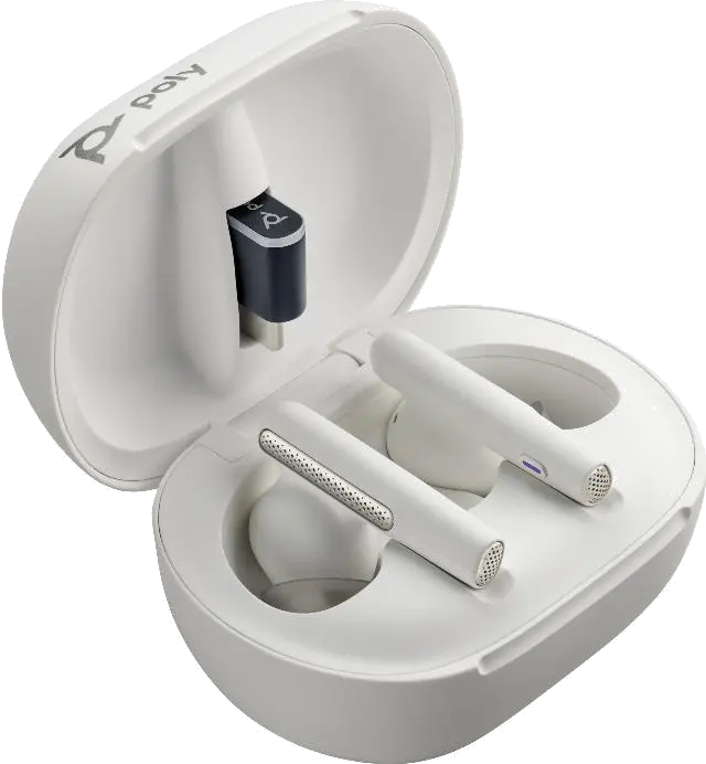 HP 8L5B0AA Poly Voyager Free 60/60+ Earbuds, MS Teams, Casti de schimb, White, 197497838626