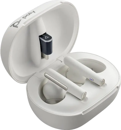 HP 8L5B0AA Poly Voyager Free 60/60+ Earbuds, MS Teams, Casti de schimb, White, 197497838626