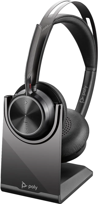 HP 9T9J3AA#AC3 Poly Casca Voyager Focus 2 UC cu suport de incarcare, Binaural, On-Ear, USB-C/A, 198122157211